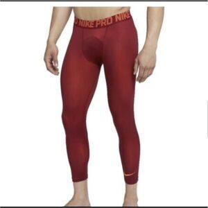 Nike Pro Combat Men's Red and Black stretch pants Nike hyperwarm Xl